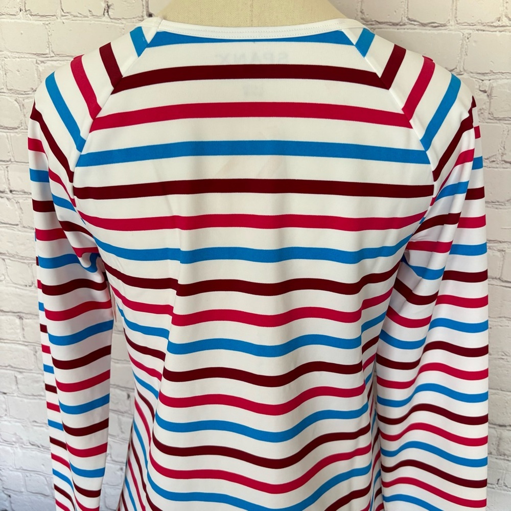 SPANX Long Sleeve Ocean Stripe Hibuscus Swim Shirt--NWT--M - Picture 6 of 14